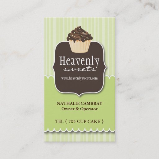 Customizable Fun and Classy Cupcake | Bakery Business Card