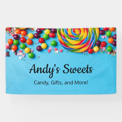 Fun and Colorful Candy Shop Sweets Store Business Banner