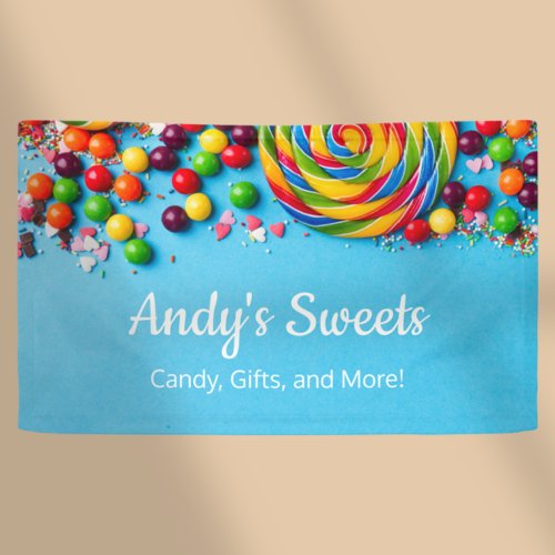 Fun and Colorful Candy Shop Sweets Store Business Banner