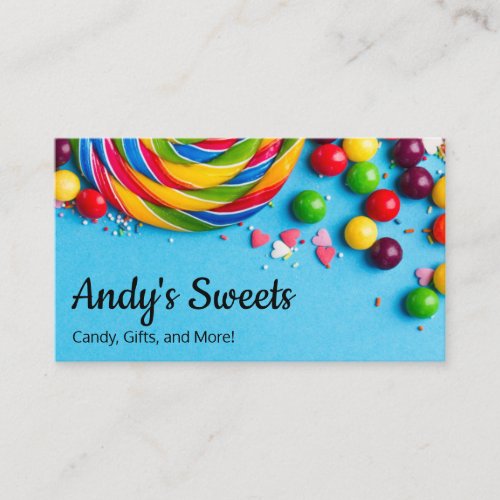 Fun and Colorful Candy Shop Sweets Store Business Business Card