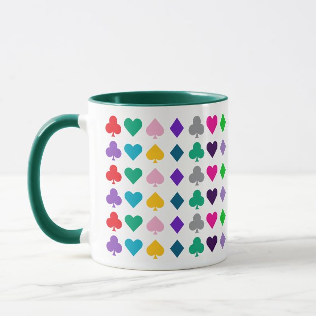 Fun and Colorful Casino Card Games Player Mug (Left)