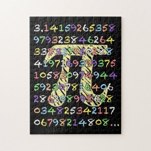 Fun and Colorful Chalkboard_Style Pi Calculated Jigsaw Puzzle