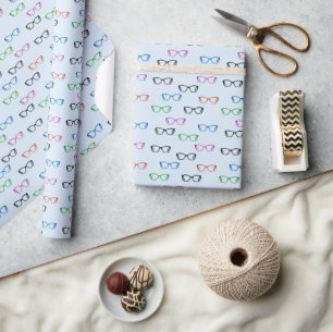 Fun and Colorful Eyeglass Spectacles Art Pattern Wrapping Paper
