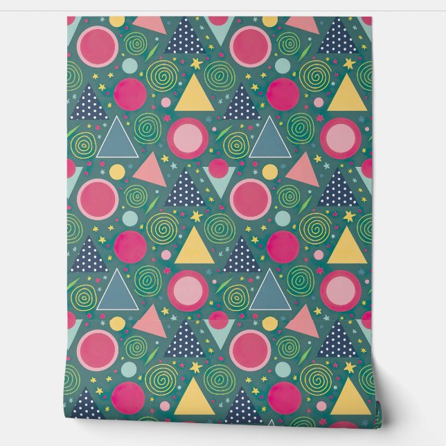 Fun and Colorful Geometric Wallpaper (Unrolling)
