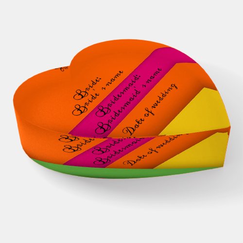 Fun and Colorful Glass Heart Paperweight