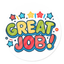 Fun and Colorful Great Job Reward Stickers