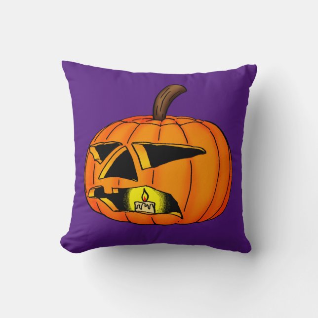 Fun And Colorful Halloween Throw Pillow (Front)