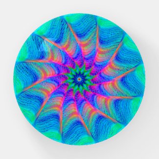Fun and Colorful Hipnotic Spiral Pattern Paperweight
