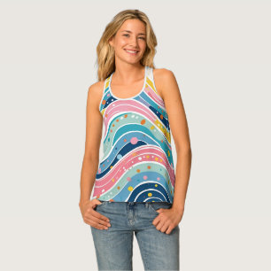 Fun and Colorful Hippie Abstract Art Tank Top