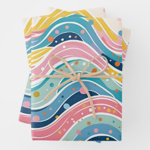 Fun and Colorful Hippie Abstract Art Wrapping Paper Sheets