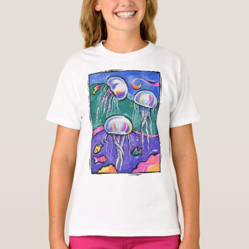 Fun and Colorful Jellyfish T_shirt