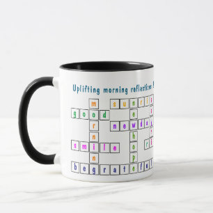 Fun and Colorful Morning Thoughts Crossword Puzzle Mug