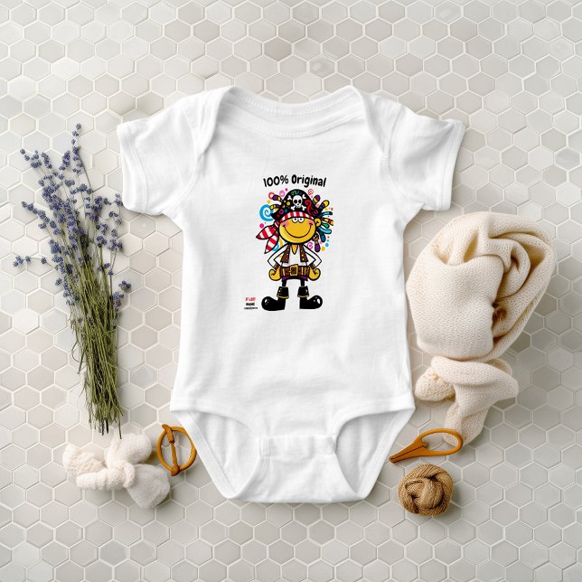 Fun and Colorful Pirate Emoji Toddler  Baby Bodysuit (Creator Uploaded)