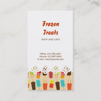 Fun And Colorful Popsicles Retro Pattern Business Card by funkypatterns at Zazzle