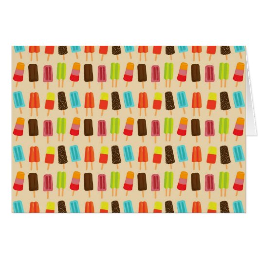 Fun and Colorful Popsicles Retro Pattern Cards (Front Horizontal)