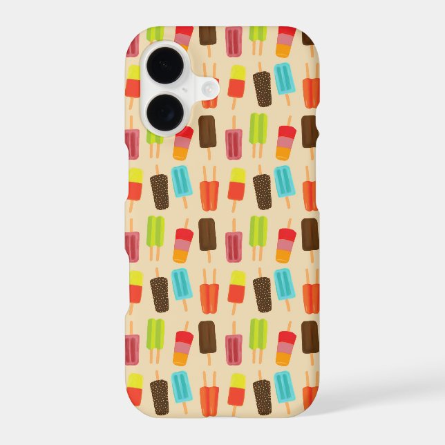 Fun and Colorful Popsicles Retro Pattern Iphone Case (Back)
