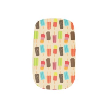 Fun And Colorful Popsicles Retro Pattern Minx Nail Art by funkypatterns at Zazzle