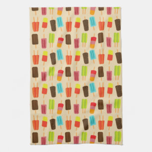 Fun and Colorful Popsicles Retro Pattern Towel
