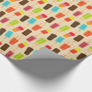 Fun and Colorful Popsicles Retro Pattern Wrapping Paper