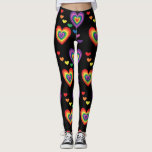 Fun and Colorful Rainbow Hearts Leggings