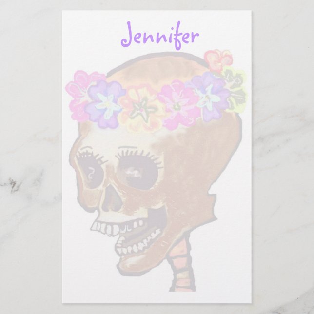 Fun and Colorful Skull stationery (Front)
