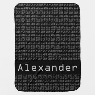 Fun and Cool Binary Code Personalized Receiving Blanket