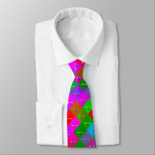 Fun and Cool Colorful Daisies Floral Pattern Neck Tie