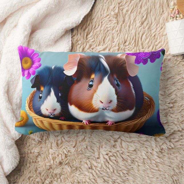 Fun and cute guinea pigs  lumbar pillow (Blanket)