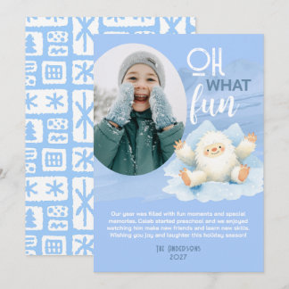 Fun and Cute Yeti Monster Photo Holiday Card