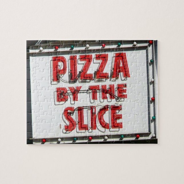Fun and Difficult Pizza Sign in Sunlight Jigsaw Puzzle (Horizontal)