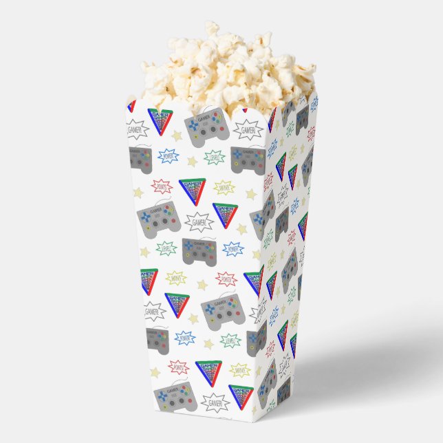 Fun and Fancy 3 System Gamer Popcorn  Favor Boxes (Popped)