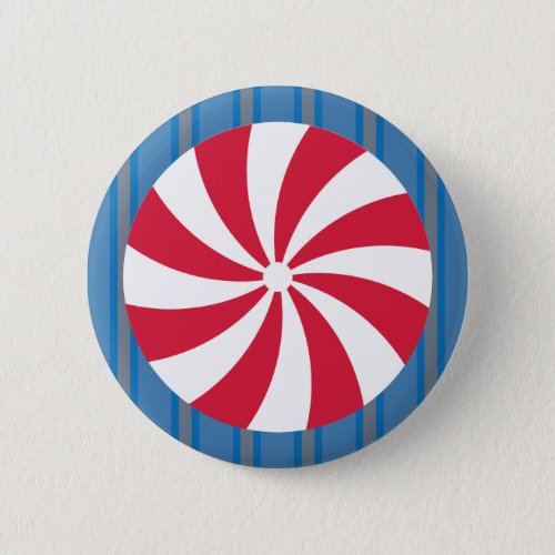 Fun and Fancy Blue Christmas Peppermint Candy Button