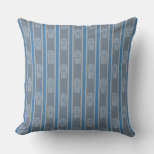Fun and Fancy Blue Gray Popcorn Throw Pillow