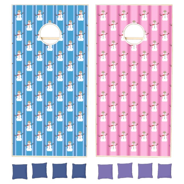 Fun and Fancy Blue Snowman Detective Cornhole Set (Set)