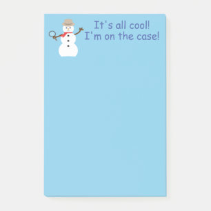 Fun and Fancy Blue Snowman Detective Post-it Notes