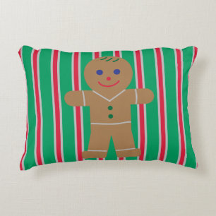 Fun and Fancy Christmas Gingerbread Man Accent Pillow