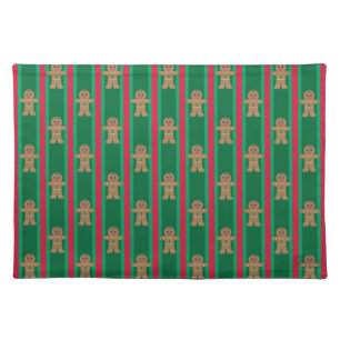 Fun and Fancy Christmas Gingerbread Man Cloth Placemat