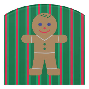 Fun and Fancy Christmas Gingerbread Man Door Sign
