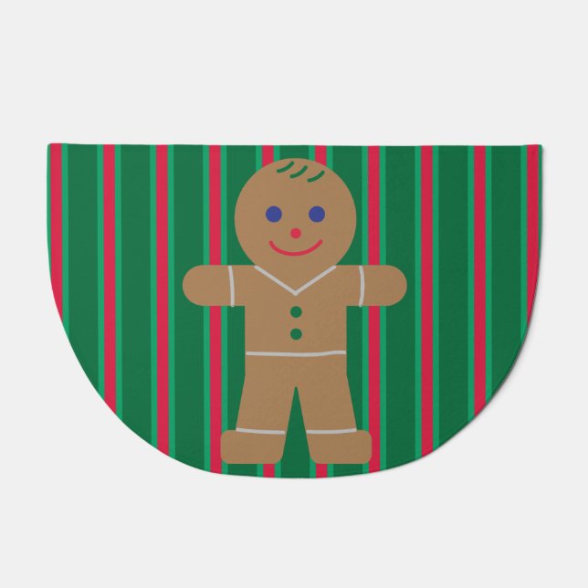Fun and Fancy Christmas Gingerbread Man Doormat (Front)