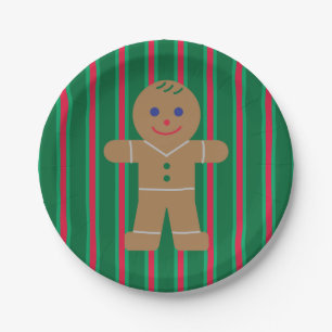 Fun and Fancy Christmas Gingerbread Man Paper Plates