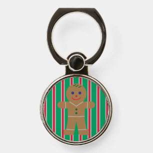 Fun and Fancy Christmas Gingerbread Man Phone Ring Stand