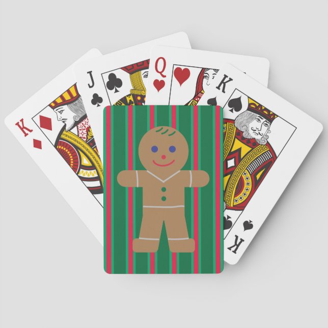 Fun and Fancy Christmas Gingerbread Man Poker Cards (Back)