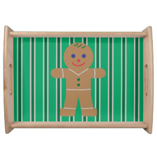 Fun and Fancy Christmas Gingerbread Man Serving Tray