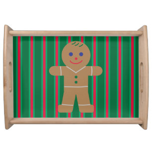 Fun and Fancy Christmas Gingerbread Man Serving Tray