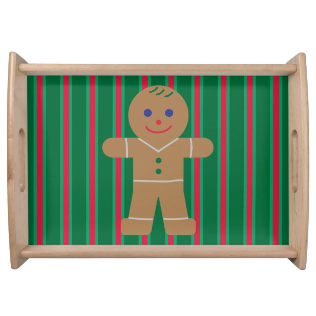 Fun and Fancy Christmas Gingerbread Man Serving Tray (Front)