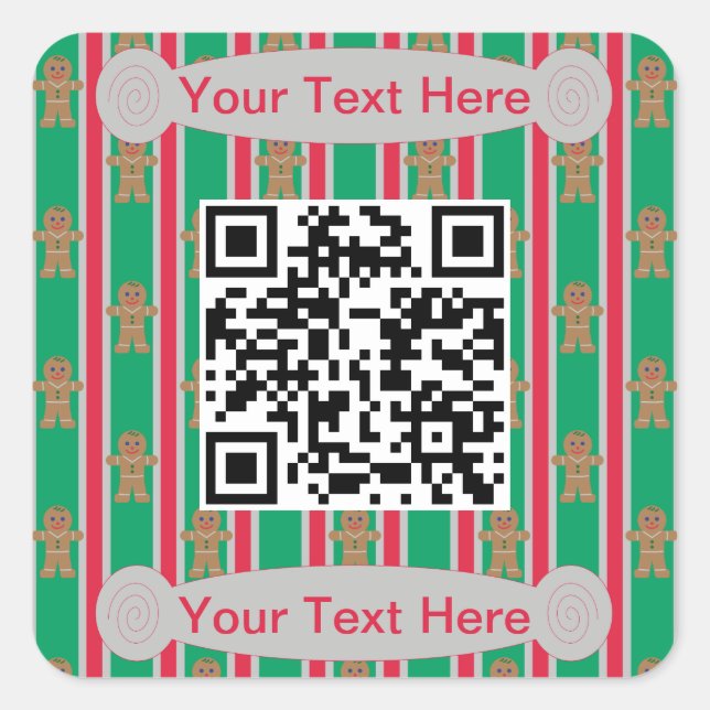 Fun and Fancy Christmas Gingerbread Man Square Sticker (Front)