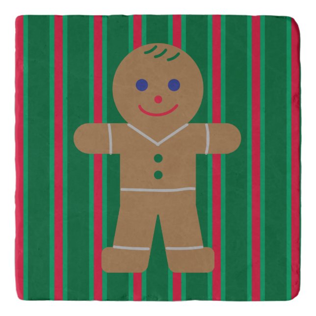 Fun and Fancy Christmas Gingerbread Man Trivet (Front)