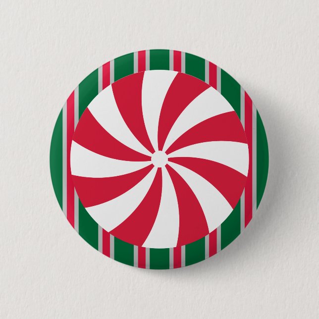 Fun and Fancy Christmas Peppermint Candy Button (Front)