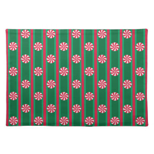 Fun and Fancy Christmas Peppermint Candy Cloth Placemat