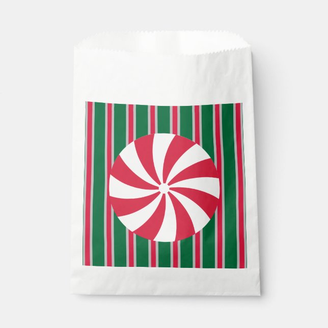 Fun and Fancy Christmas Peppermint Candy Favor Bag (Front)